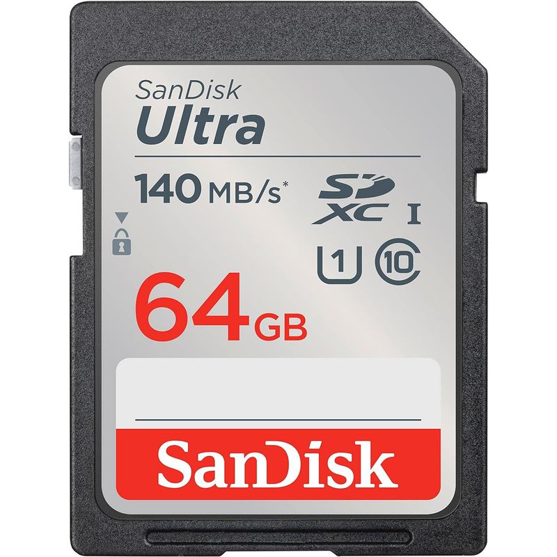 SANDISK - Memoria SD 64GB SanDisk Ultra 140 MB/S UHS-I C10 U1 FullHD