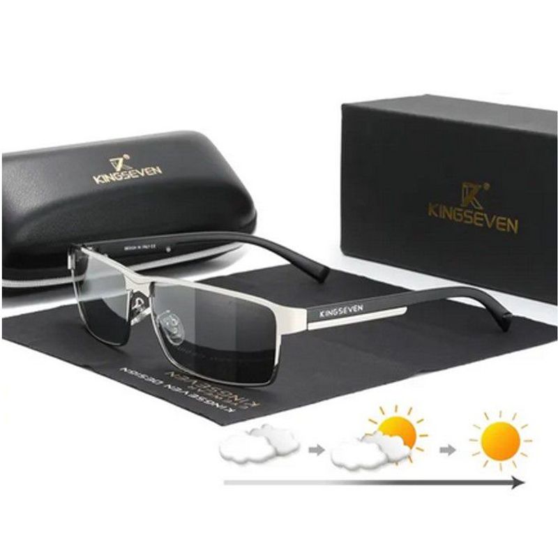 KINGSEVEN - Gafas de sol hombre fotocromaticas diseño de camaleón