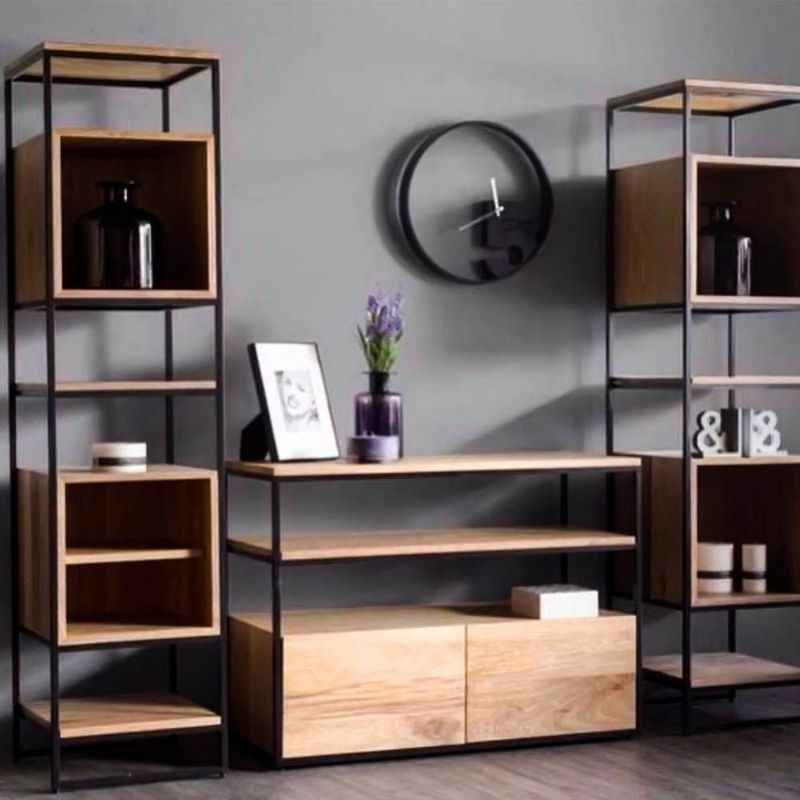 22 GRADOS DECORACION - Juego Mueble para Tv Biblioteca Chill en Roble 22 Grados Decoracion