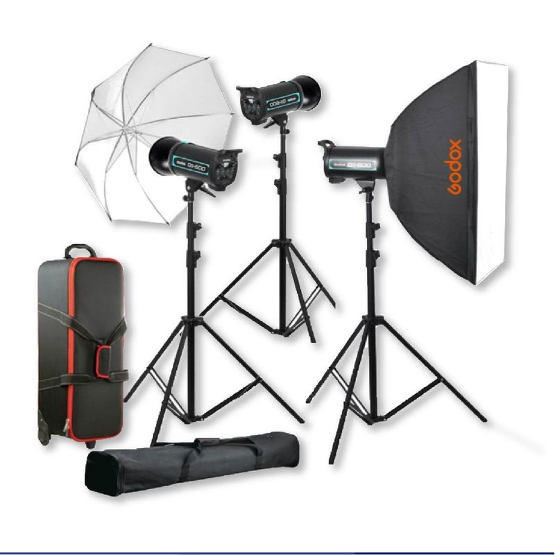GODOX - Kit GODOX 1800watts con 3 QS600II