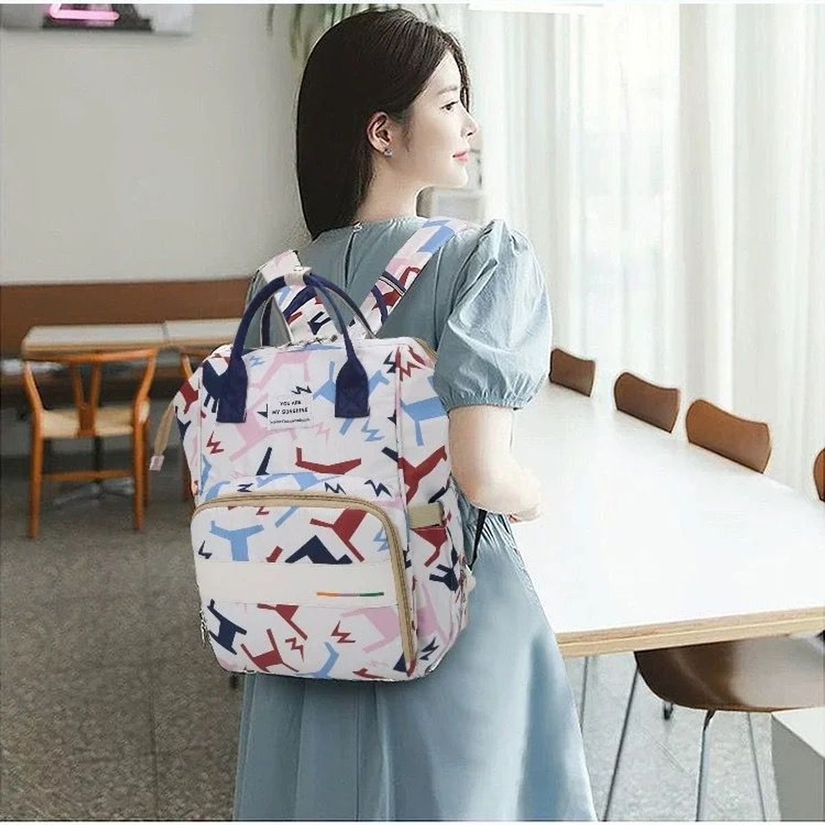 GENERICO - Pañalera Multifuncional Para Bebés estampada-LLAMA