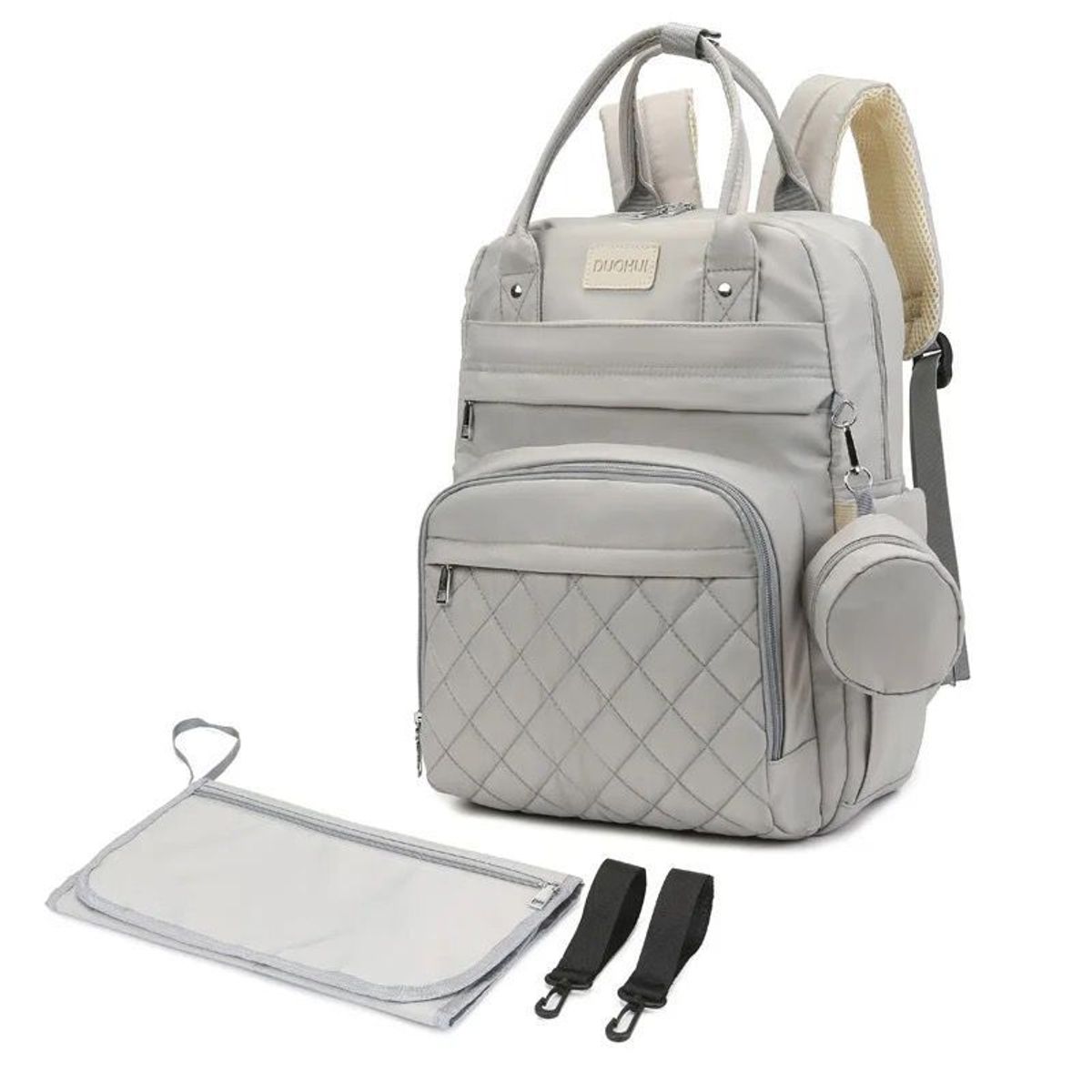 LANZURY IMPORTACIONES - Pañalera Multifuncional Para Bebés monedero sensilla GRIS