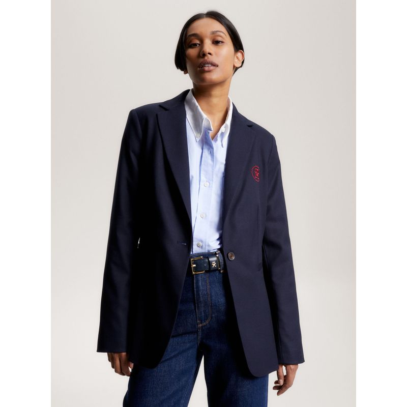 TOMMY HILFIGER - Americana Con Monograma Th Estilo Sello Mujer Azul Tommy Hilfiger