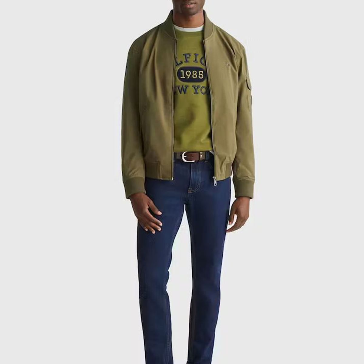 TOMMY HILFIGER - Chaqueta Bomber Ligera Hombre Verde Tommy Hilfiger