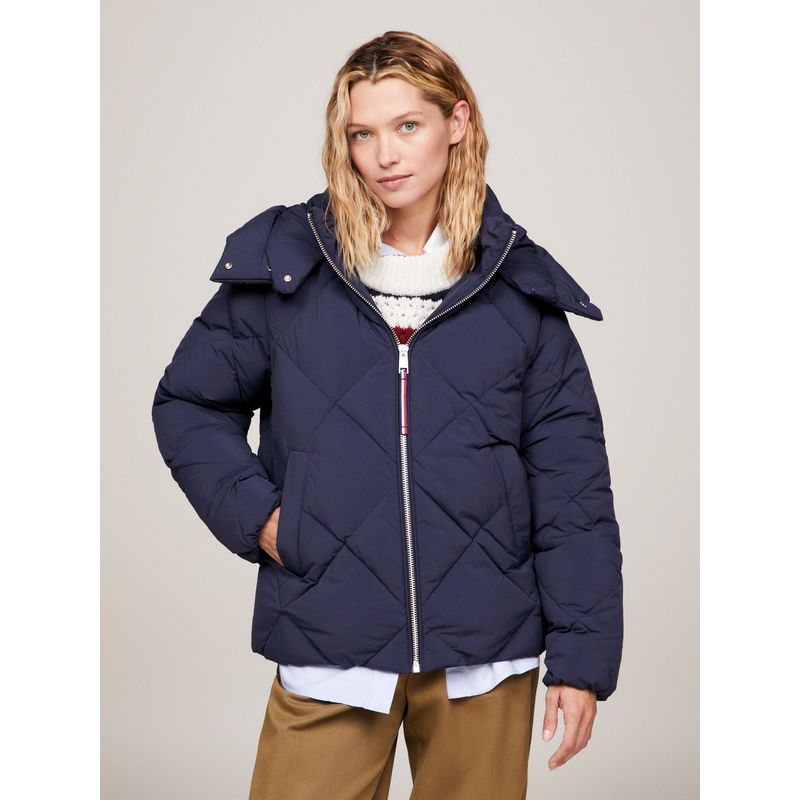 TOMMY HILFIGER - Chaqueta Con Diseño Acolchado A Rombos Mujer Azul Tommy Hilfiger