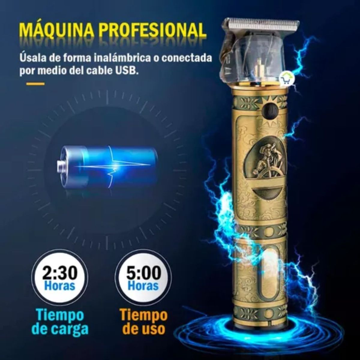 GENERICO - Patillera Profesional Máquina Cortadora Cabello Razuradora