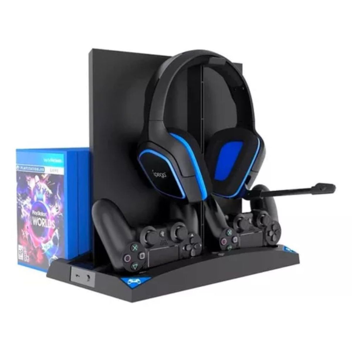 GENERICO - Base Refrigerante Para Play Ps4 Slim Pro Porta Audifonos Ipe