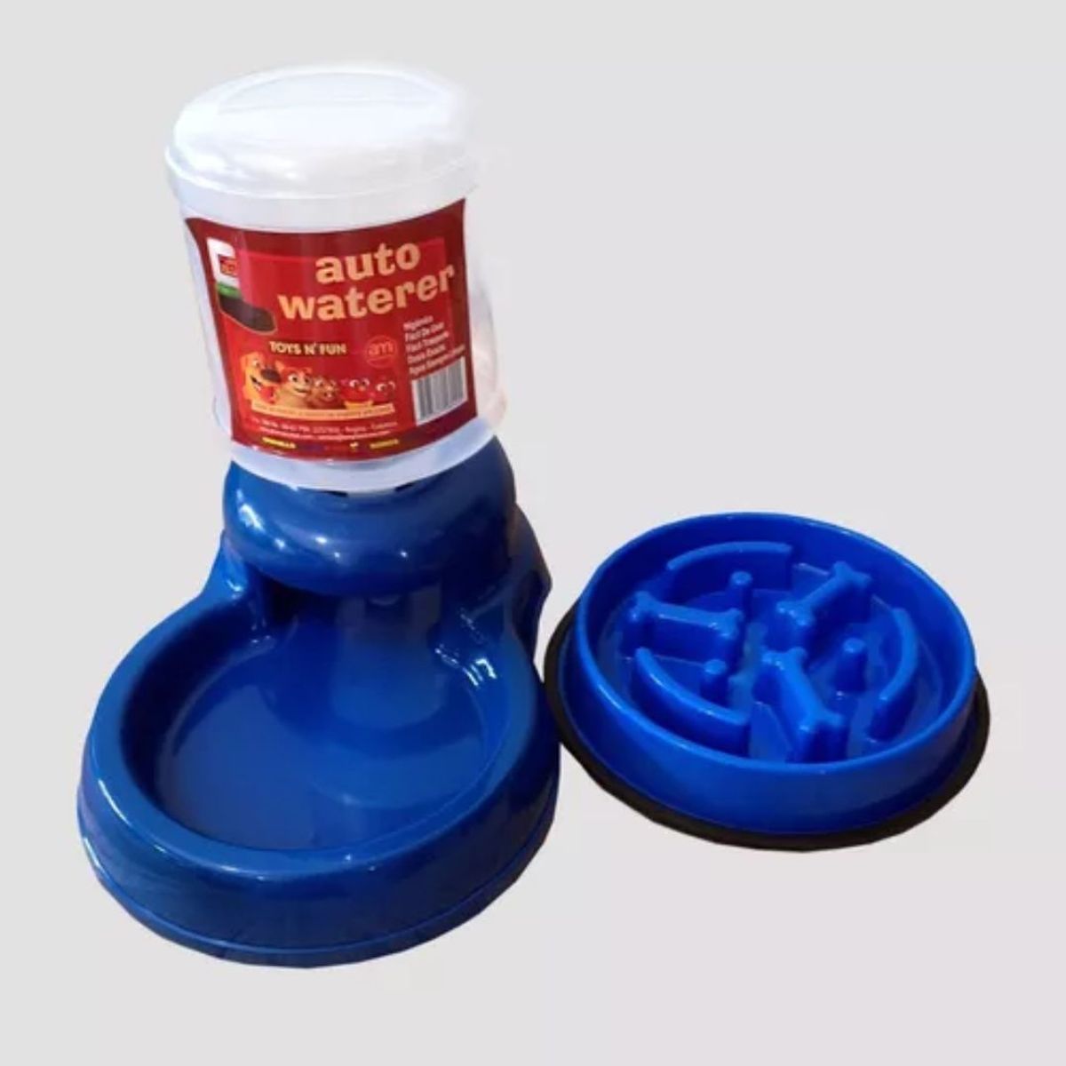 AFM - Combo Bebedero Dosificador  Plato Antireflujo Huesos