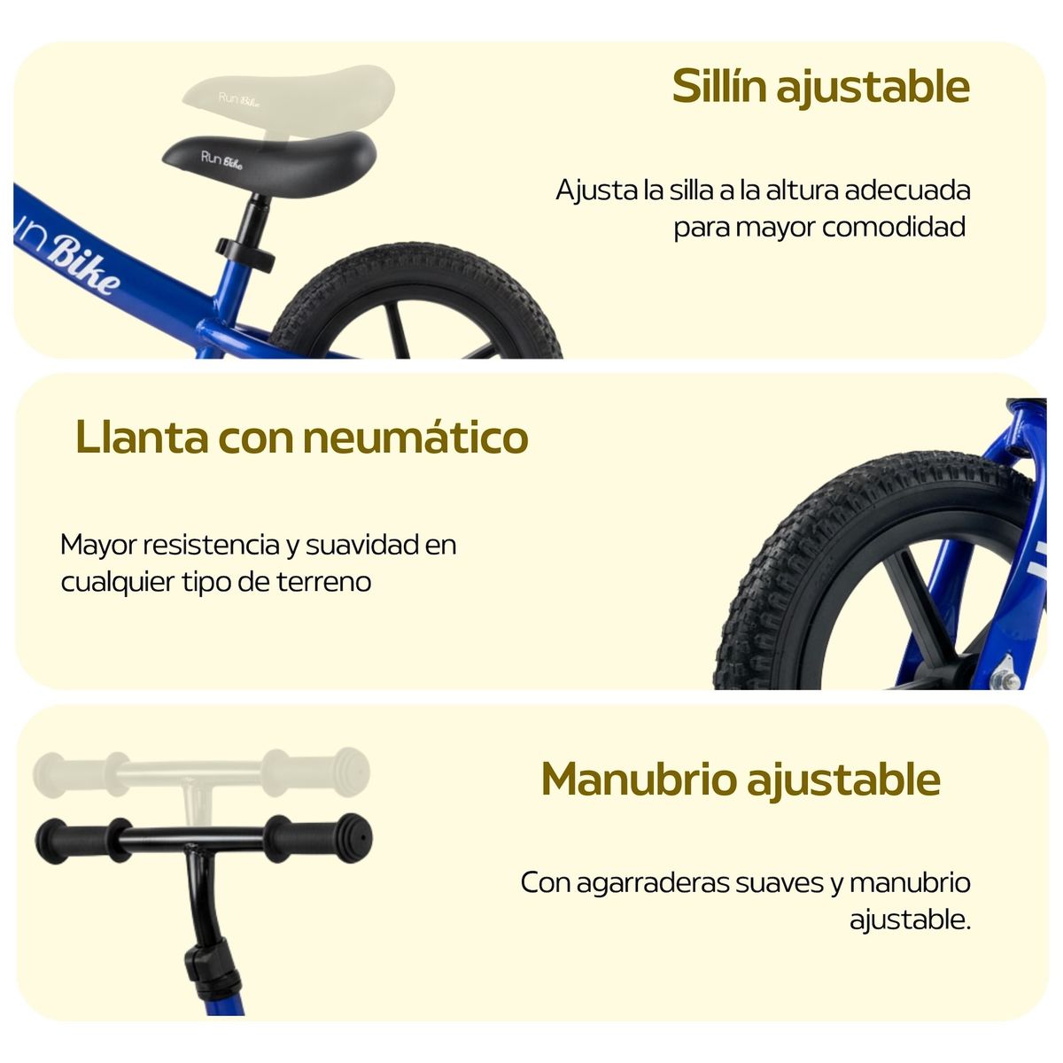 RUNBIKE - Bicicleta Runbike De Impulso Sin Pedales Aprendizaje Niño Pushbike
