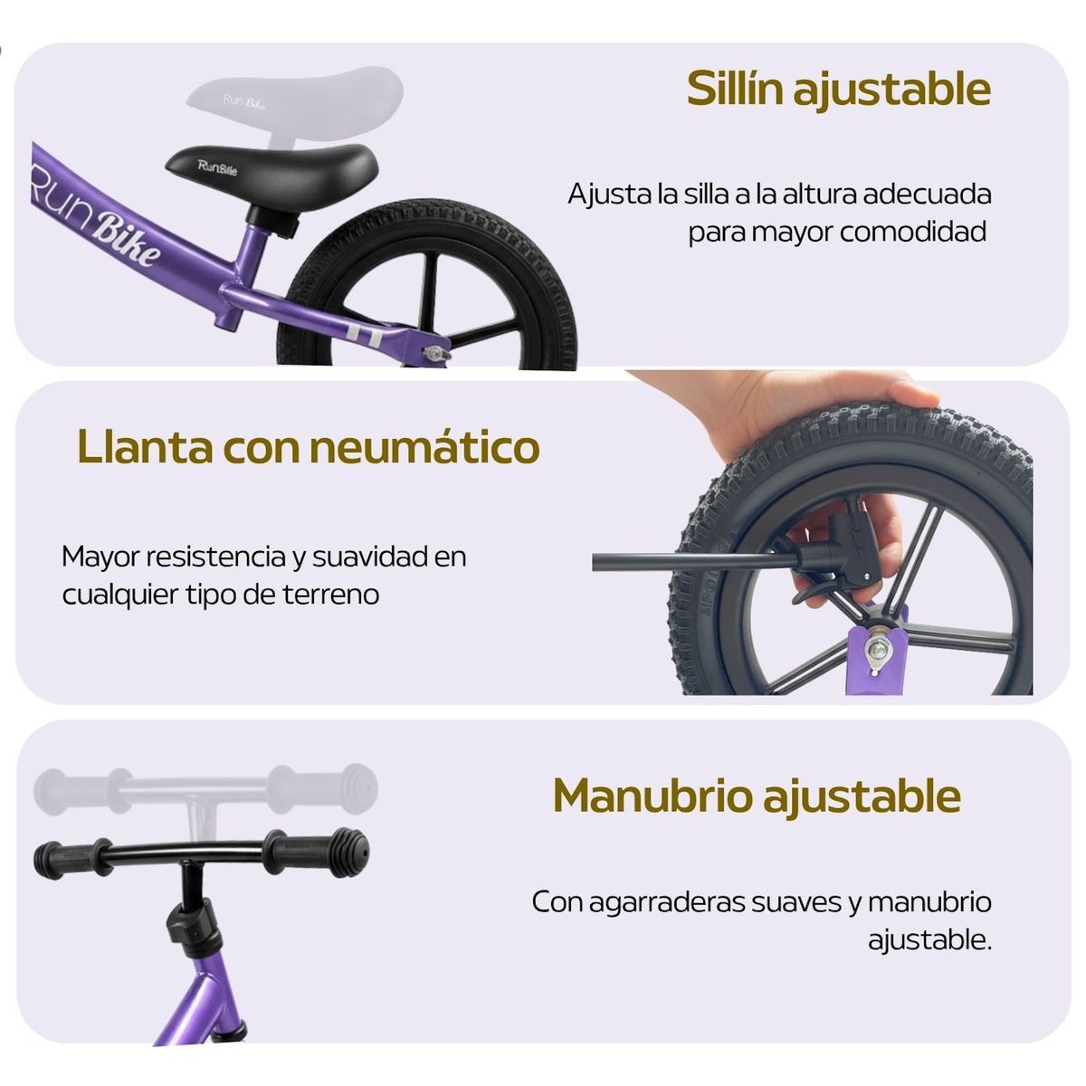 GENERICO - Bicicleta De Impulso Sin Pedales Aprendizaje Niño O Niña