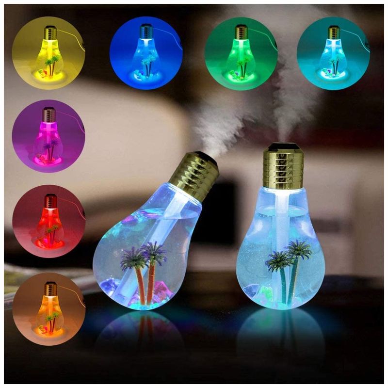 GENERICO - Humificador Led Ultrasonico Diseño Bombillo 400ml  Esencia