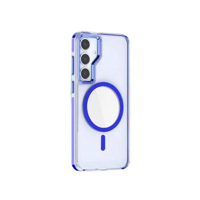 GENERICO - Funda transparente Magsafe colortech Compatible Con Samsung S24 Azul