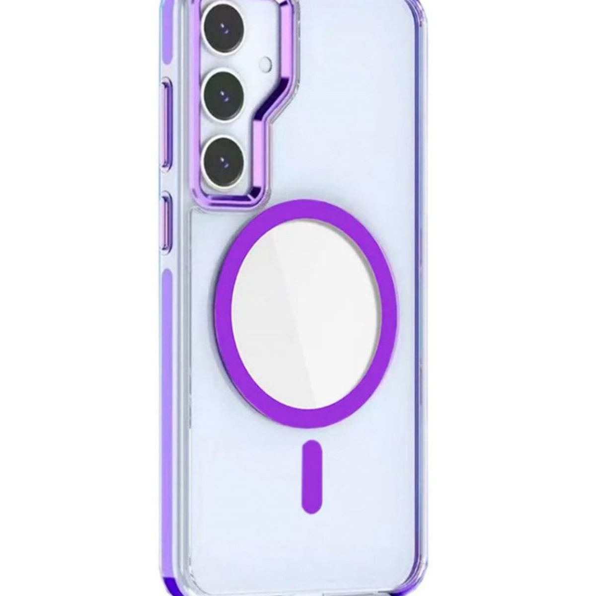 GENERICO - Funda transparente Magsafe colortech Compatible Con Samsung S24 Morado