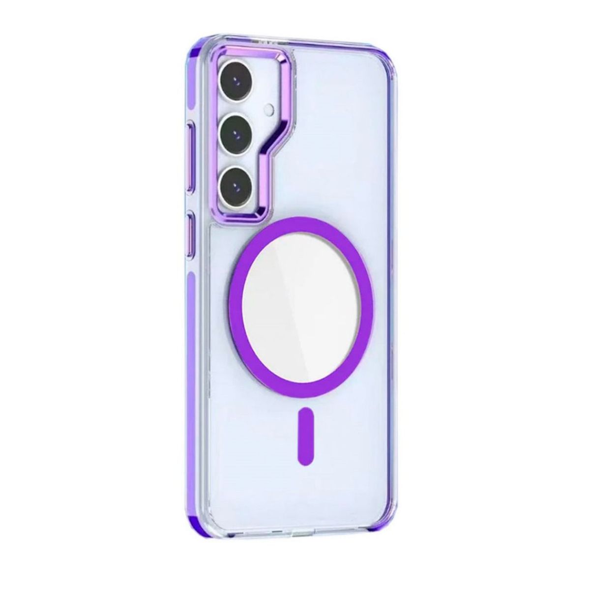 GENERICO - Funda transparente Magsafe colortech Compatible Con Samsung S24 Morado