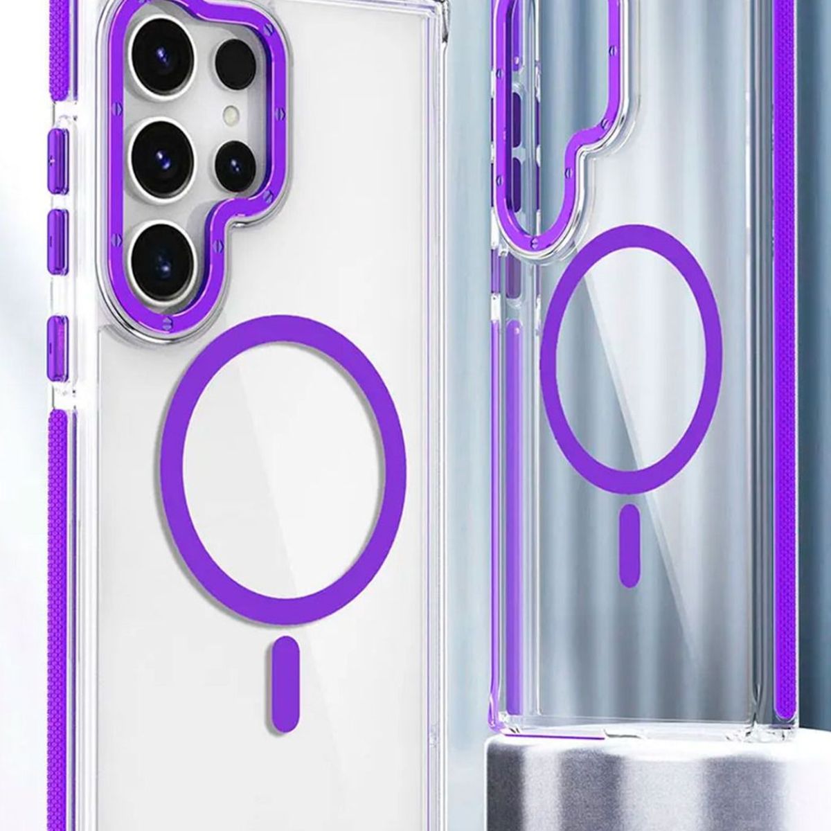 GENERICO - Funda transparente Magsafe colortech Compatible Con Samsung S24 Morado