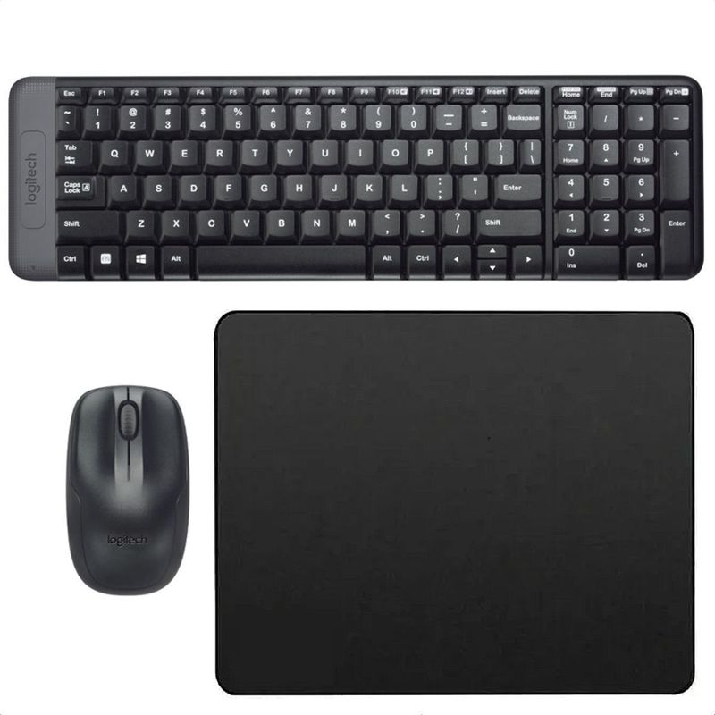 LOGITECH - Combo Teclado y Mouse Inalámbricos Logitech MK220 y Pad Mouse