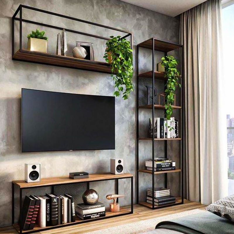 22 GRADOS DECORACION - Juego Mueble para Tv Biblioteca Cube en Roble 22 Grados Decoracion