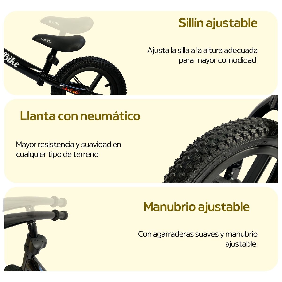 RUNBIKE - Bicicleta De Impulso Sin Pedales Aprendizaje Niño O Niña