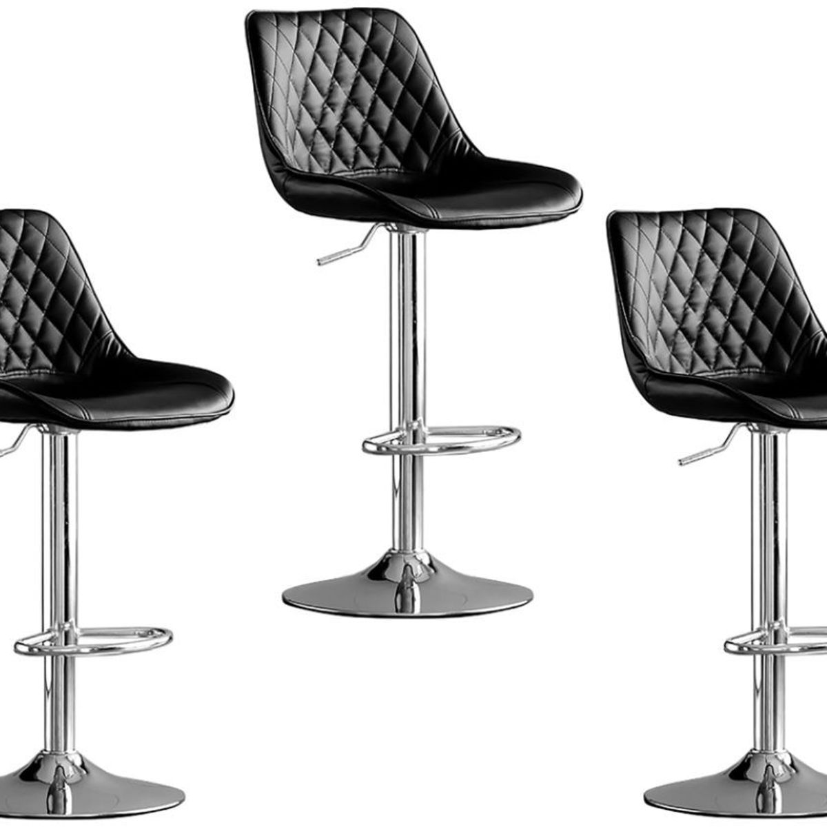 MOBLIHOUSE - Set X3 Silla Bar Mardin Negra Silla Moderna Para Barra