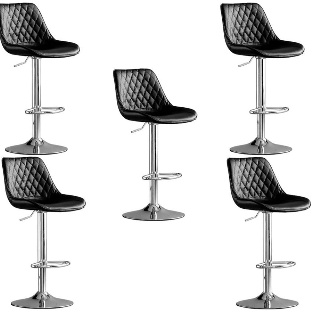 MOBLIHOUSE - Set X5 Silla Bar Mardin Negra Silla Moderna Para Barra