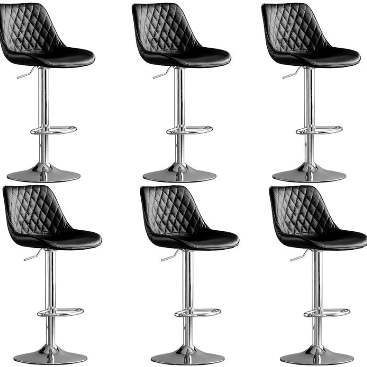 MOBLIHOUSE - Set X6 Silla Bar Mardin Negra Silla Moderna Para Barra