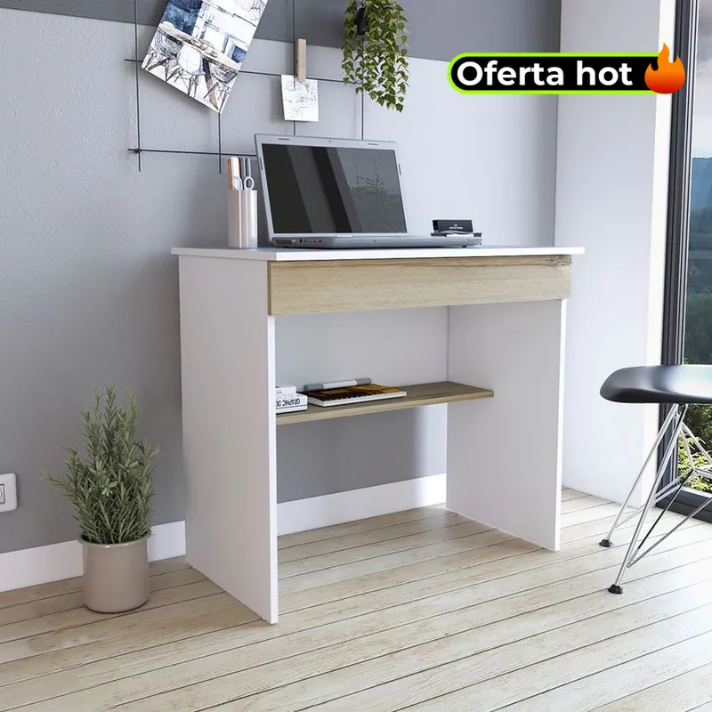 RTA MUEBLES - Escritorio ohio z80 duna/blanco ebd 9435