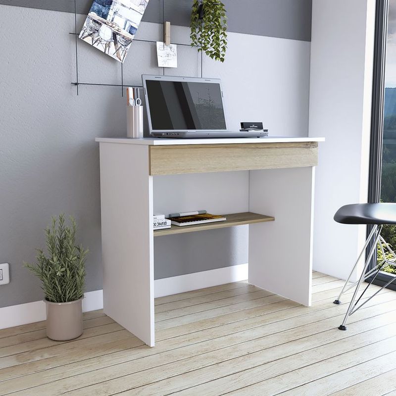 RTA MUEBLES - Escritorio ohio z80 duna/blanco ebd 9435
