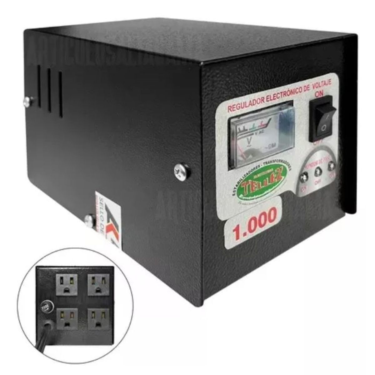 GENERICO - Estabilizador de voltaje de 4 salidas electrónico