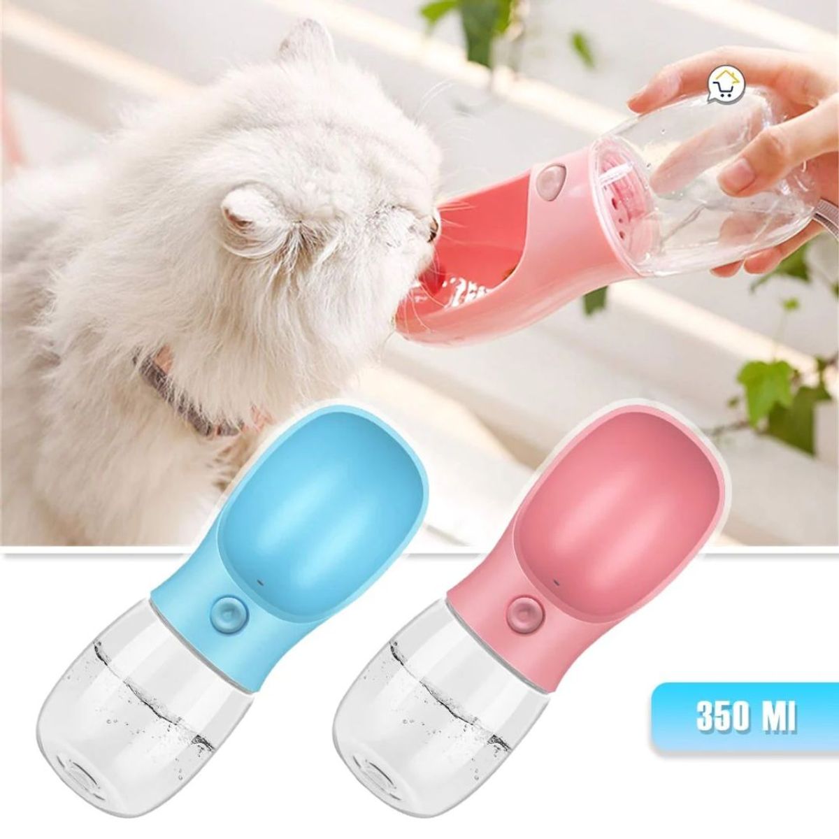 AFM - Bebedero Dispensador portátil con botón para mascotas