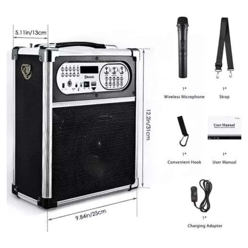 GENERICO - Cabina Sonivox Recargable Micrófono Bluetooth Vs-sp1455 400w