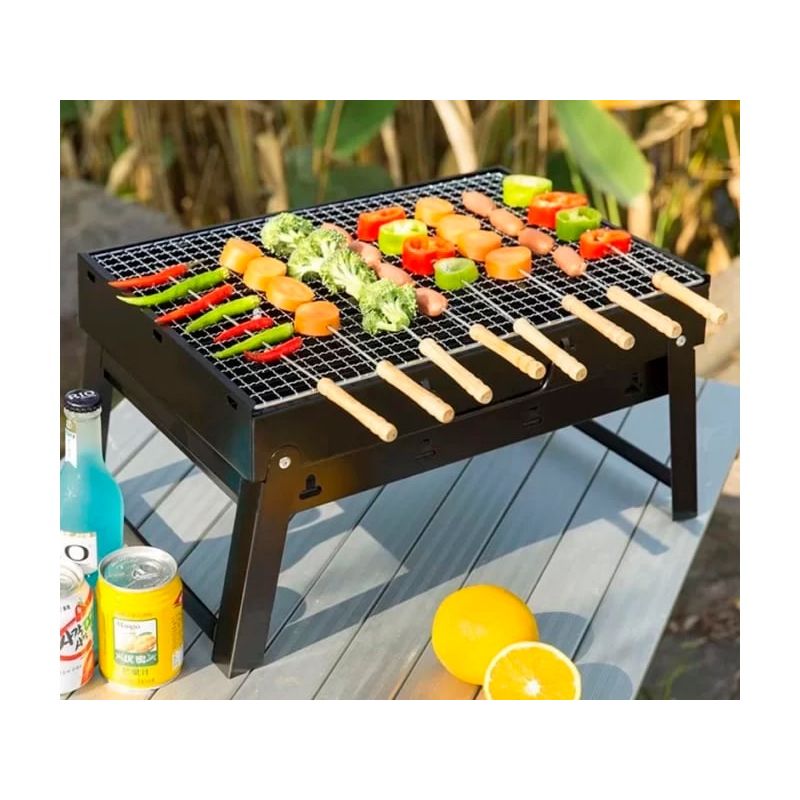 GENERICO - Mini Asador Carbon BBQ Plegable Portatil FK22-80 Acero Inoxidable