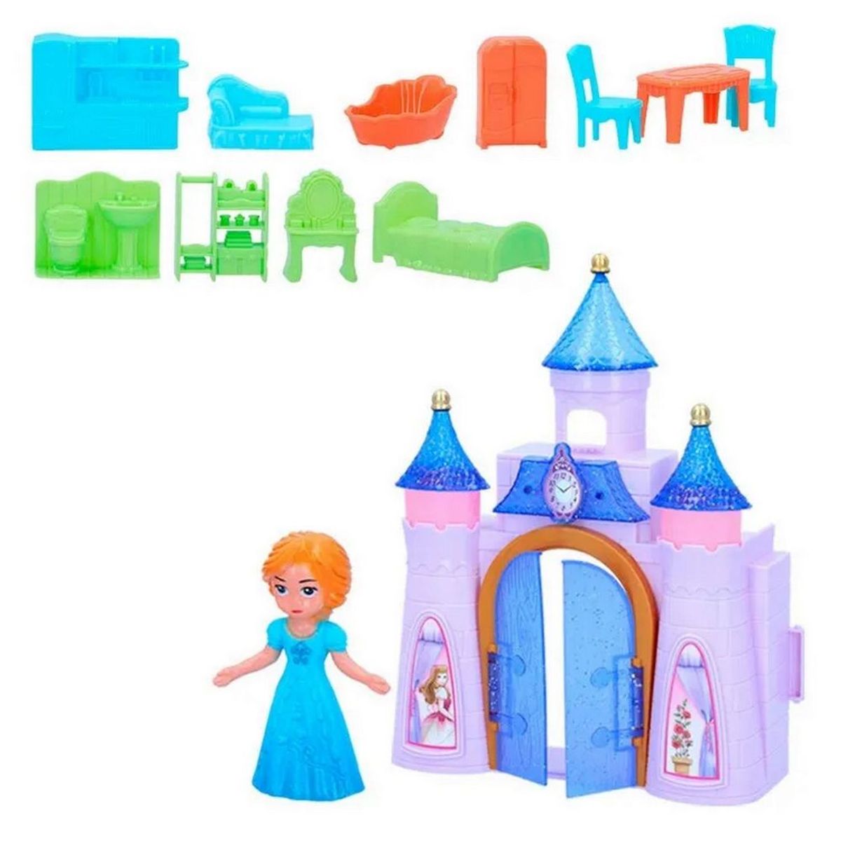 DAYOSHOP - Castillo Princesa Accesorios Muñeca Juguete Niñas Juguete