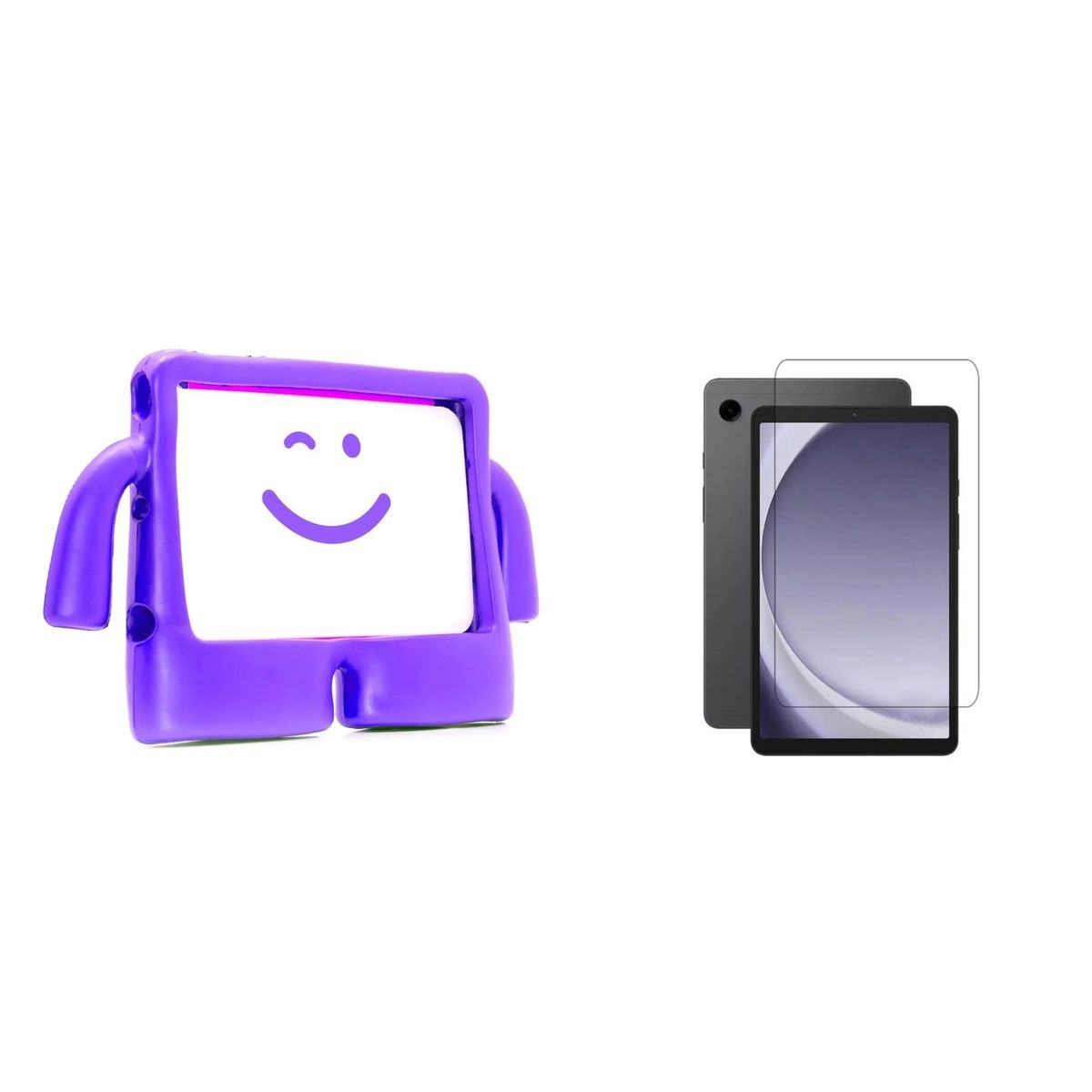 GENERICO - Estuche De Niños Anti Golpes Para Samsung Tab A9 8.7 morado + vidrio