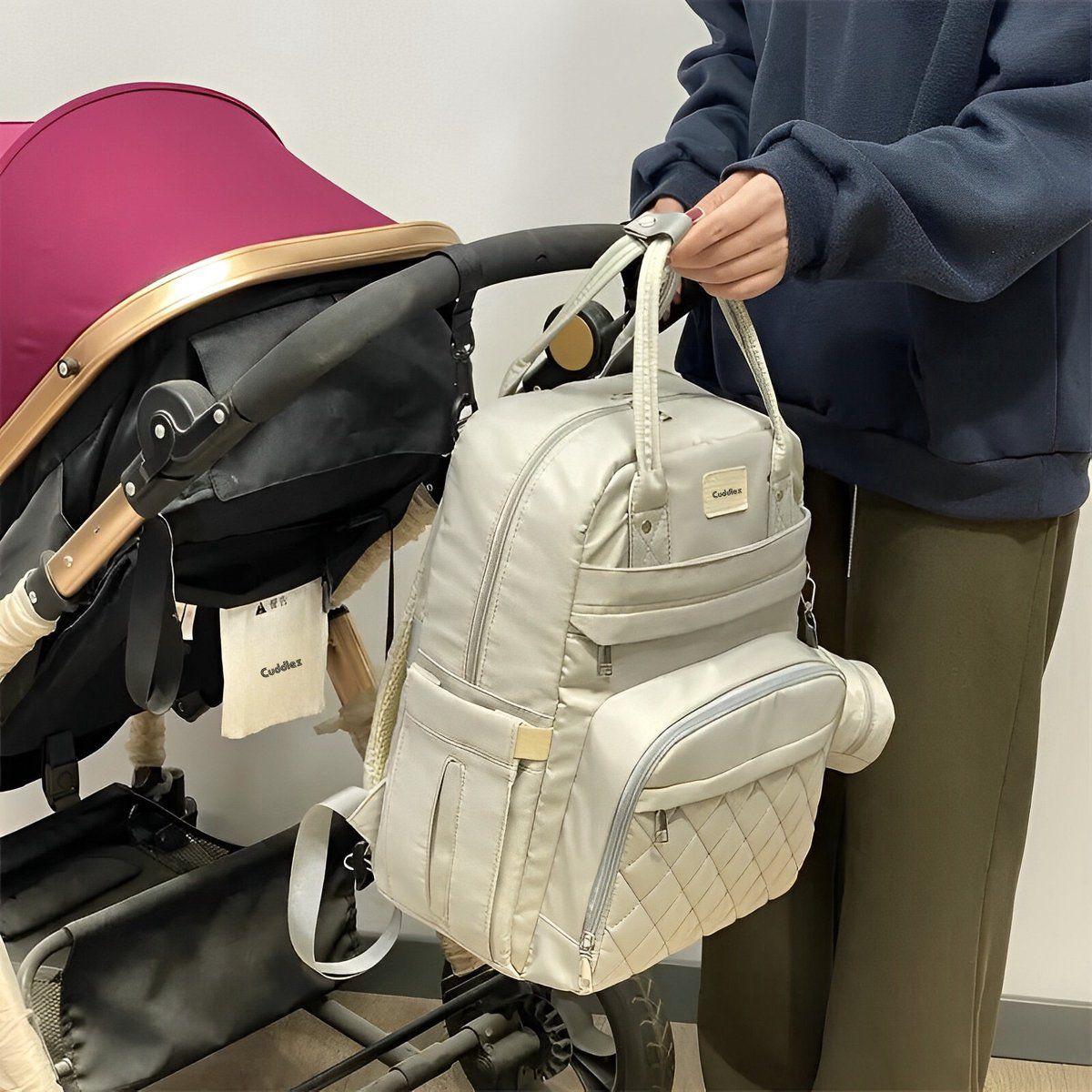 BABY ON - Morral Pañalera De Lujo Con Monedero Y Cambiador  Travel Pad