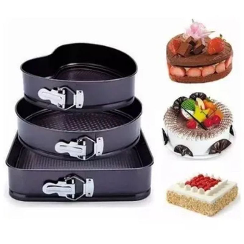 GENERICO - Set x3 moldes desmontables antiadherentes de figuras