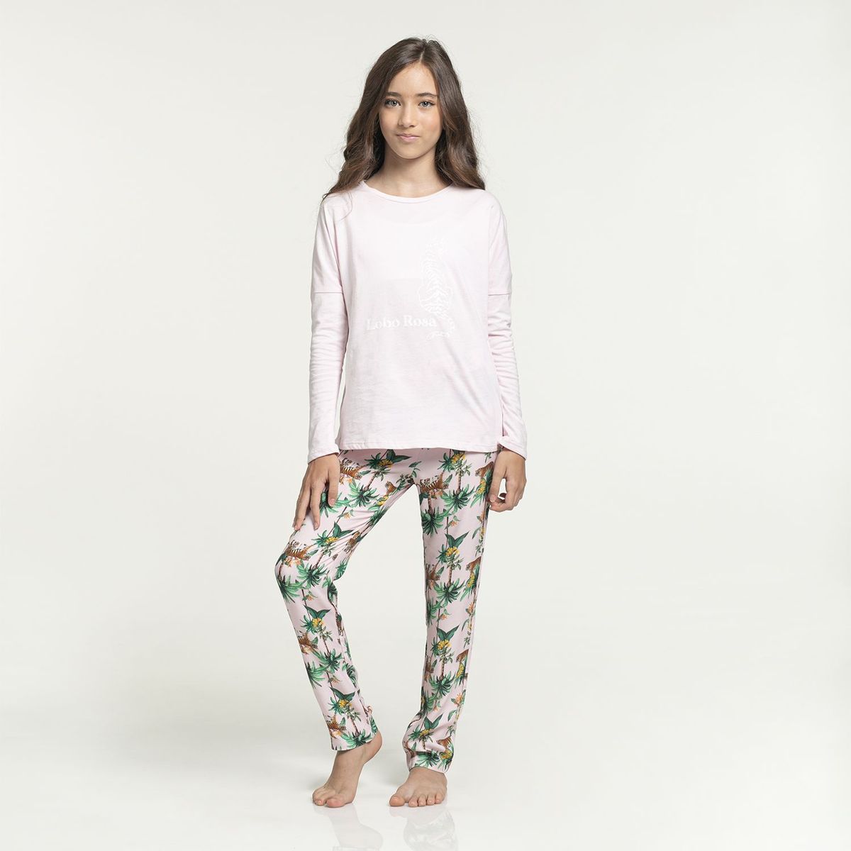 FALABELLA - Pijama Niña Juvenil Algodón Lobo Rosa para Falabella