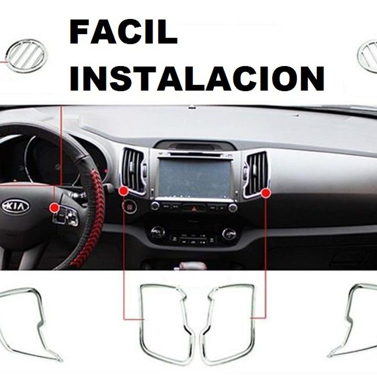 GENERICO - accesorios kia sportage cubierta aire acondicionado x 6 pcs