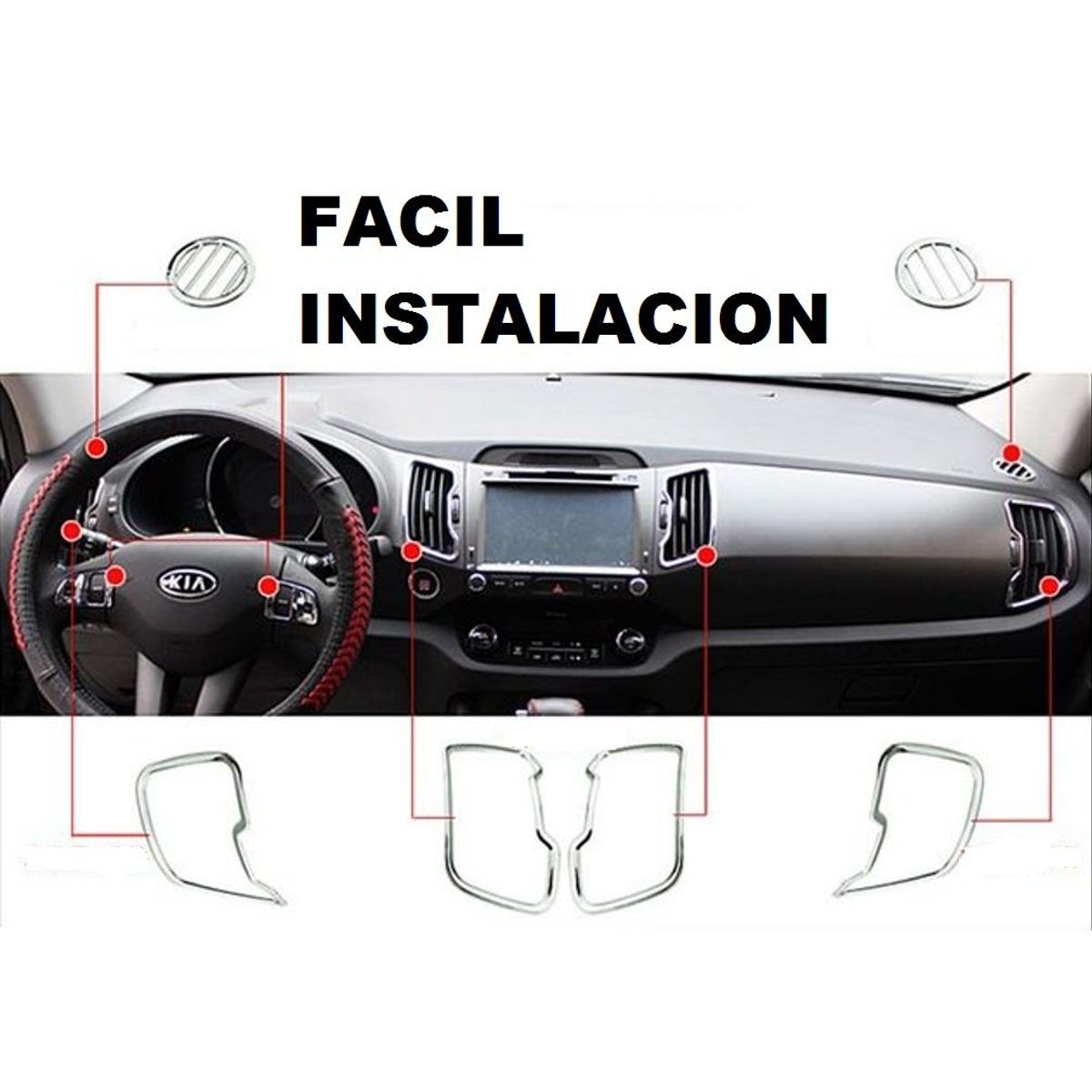 GENERICO - accesorios kia sportage cubierta aire acondicionado x 6 pcs