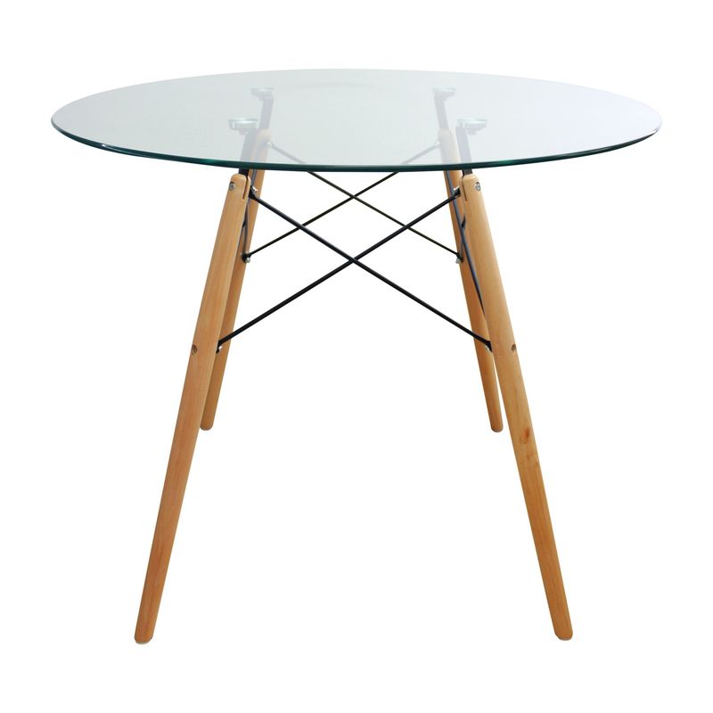 BOXBIT - Mesa DKR Tipo Eames Tapa de Vidrio
