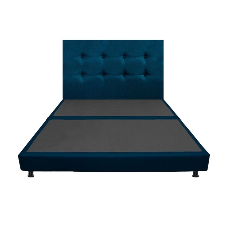 DORMILANDIA - Combo Cabecero y Base Cama Dividida Azul SemiDoble 120x190 Dormilandia