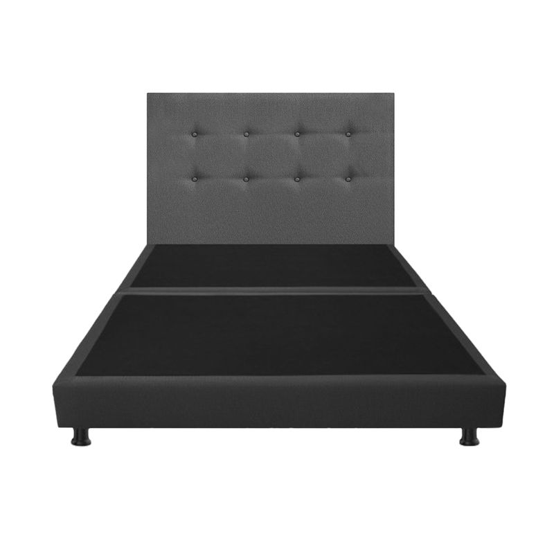 DORMILANDIA - Combo Cabecero y Base Cama Dividida Gris SemiDoble 120x190 Dormilandia