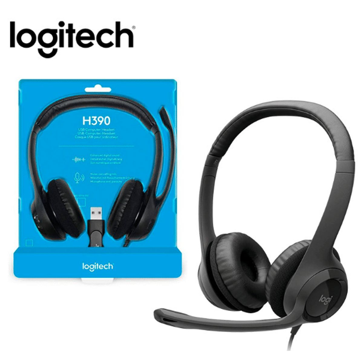 LOGITECH - Diadema  Logitech Headset H390
