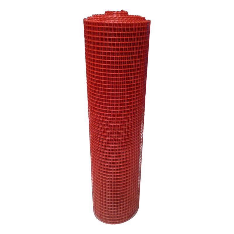 GENERICO - Malla Plástica Multiusos Reja 16mmX16mm H150cm Rollo 30mt Roja