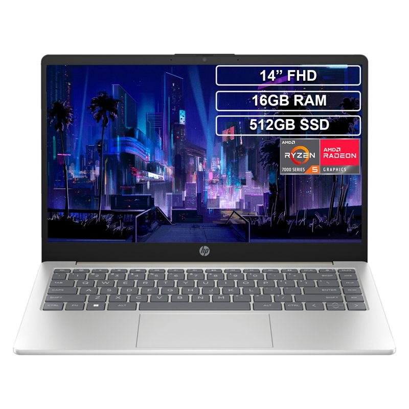 HP - Portatil Hp Laptop 14 Em0009la Ryzen 5 7520u 16gb 512gb Fhd