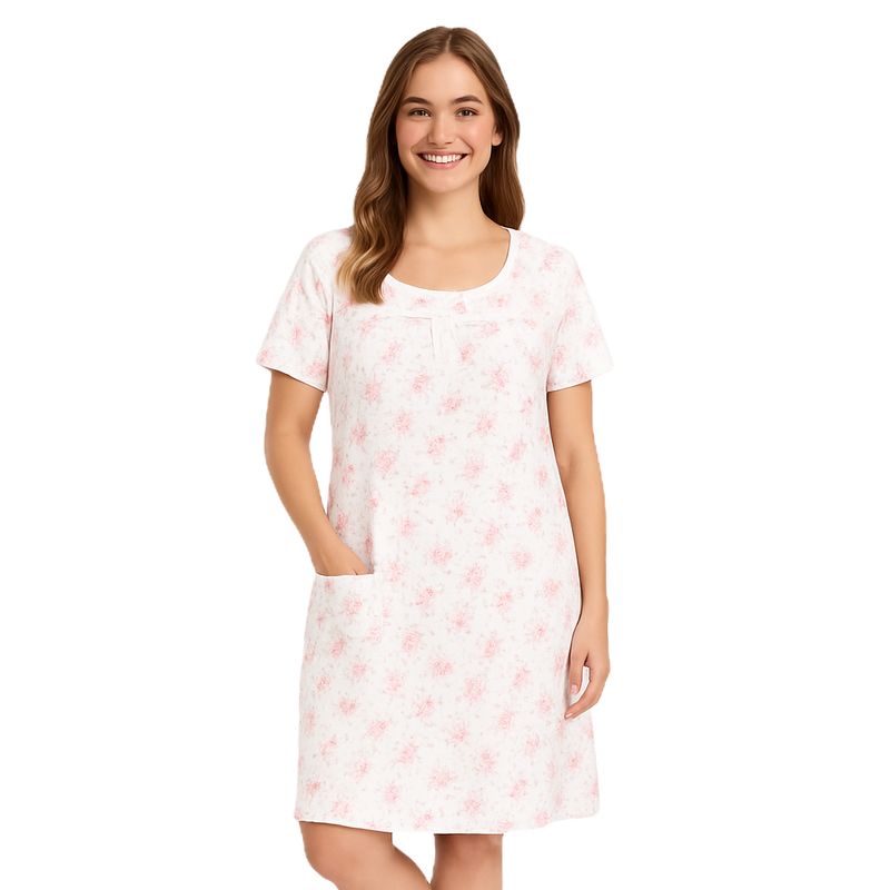 ROMANELLA - Pijama bata Yolanda abierta con botones manga corta romanella azul