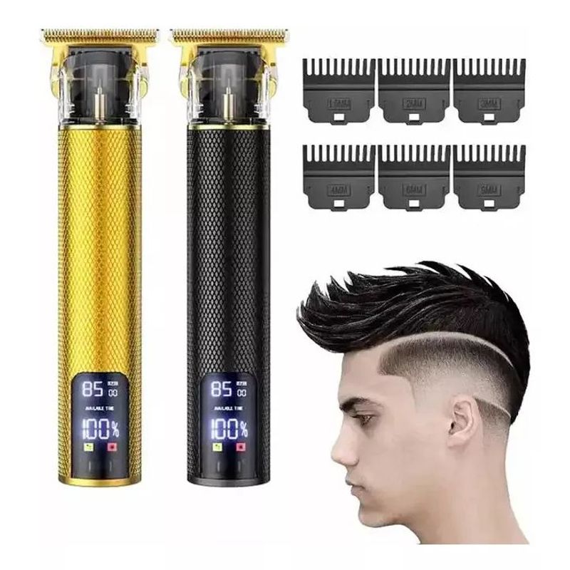 MAGNUX COMPANY - Cortadora De Pelo Dorada 100v240v Recargable X6 Guias Lcd