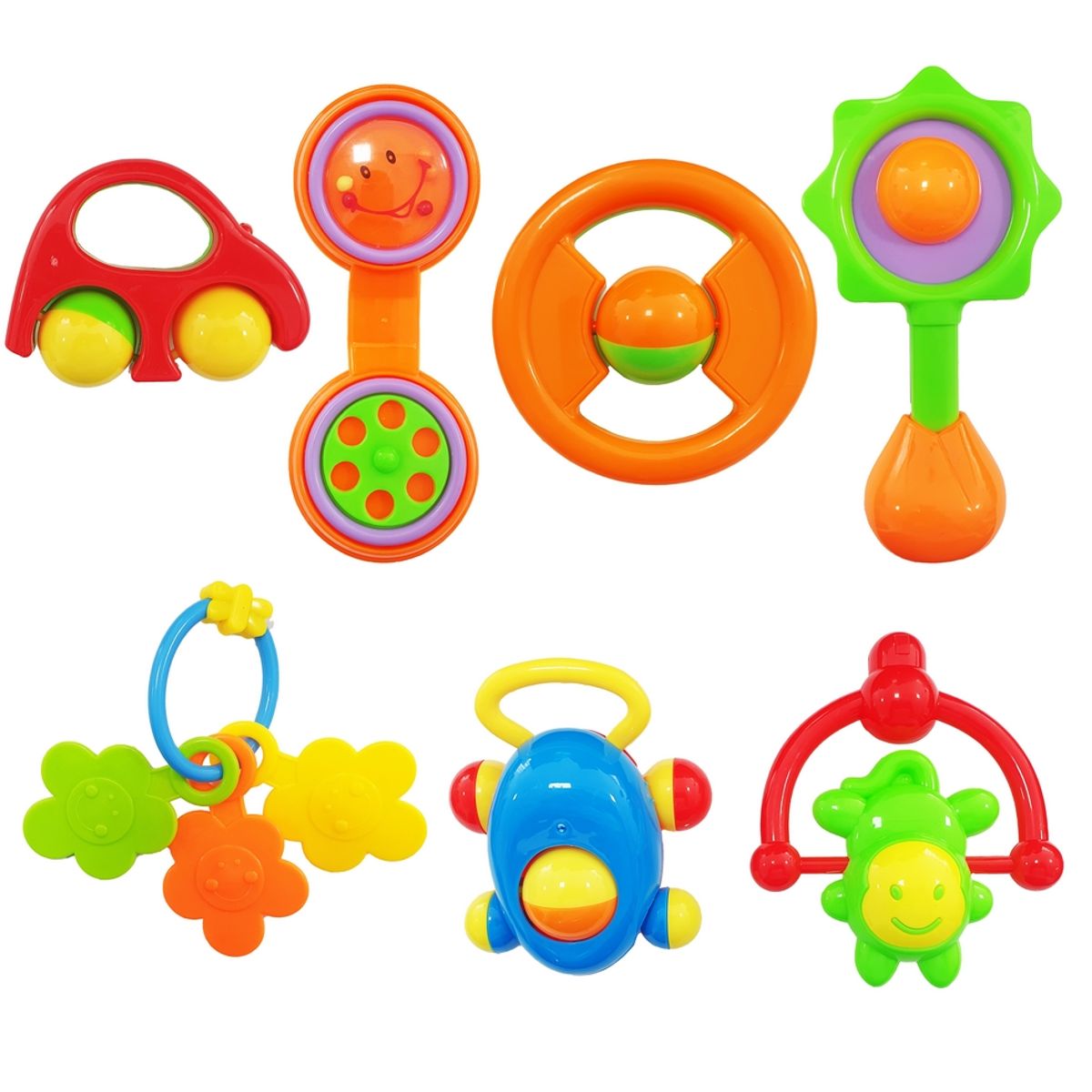 DAYOSHOP - Sonajero Estimulación Temprana Juguete Didactico Bebé X 7 Pc