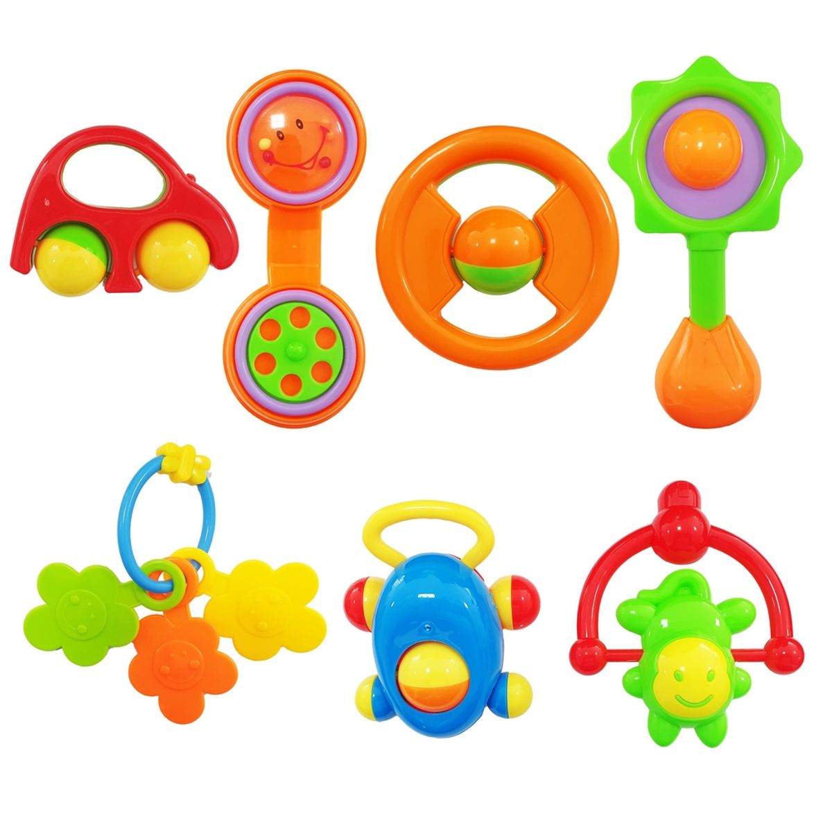 DAYOSHOP - Sonajero Estimulación Temprana Juguete Didactico Bebé X 7 Pc