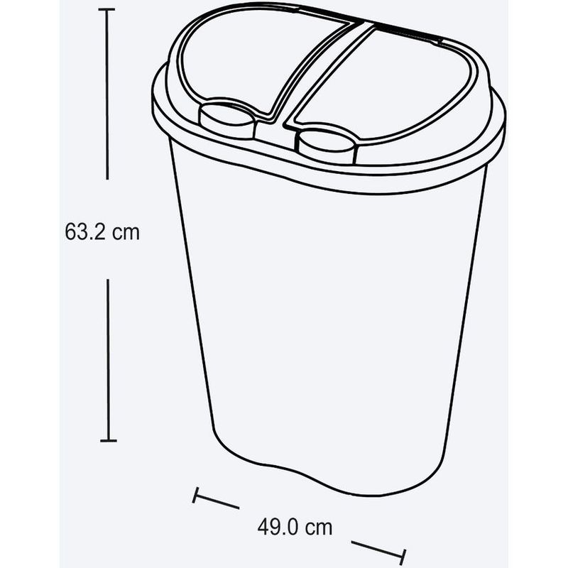 RIMAX - Basurero manejo de residuos 50 litros doble