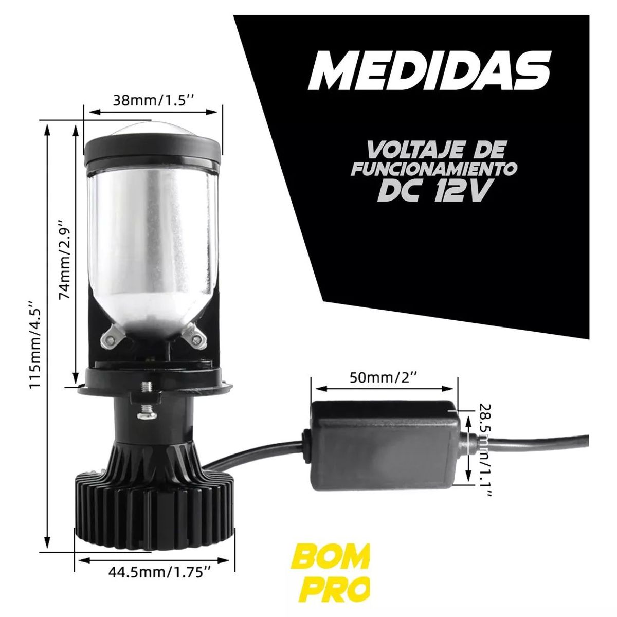 SHEN HUANG - Par Bombillos Led Proyector Lupa Carro Moto 20.000 Lm Alta G
